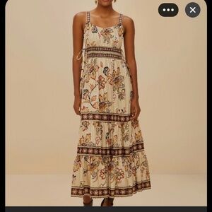 FARM Rio
Aura Floral Sand Sleeveless Midi Dress